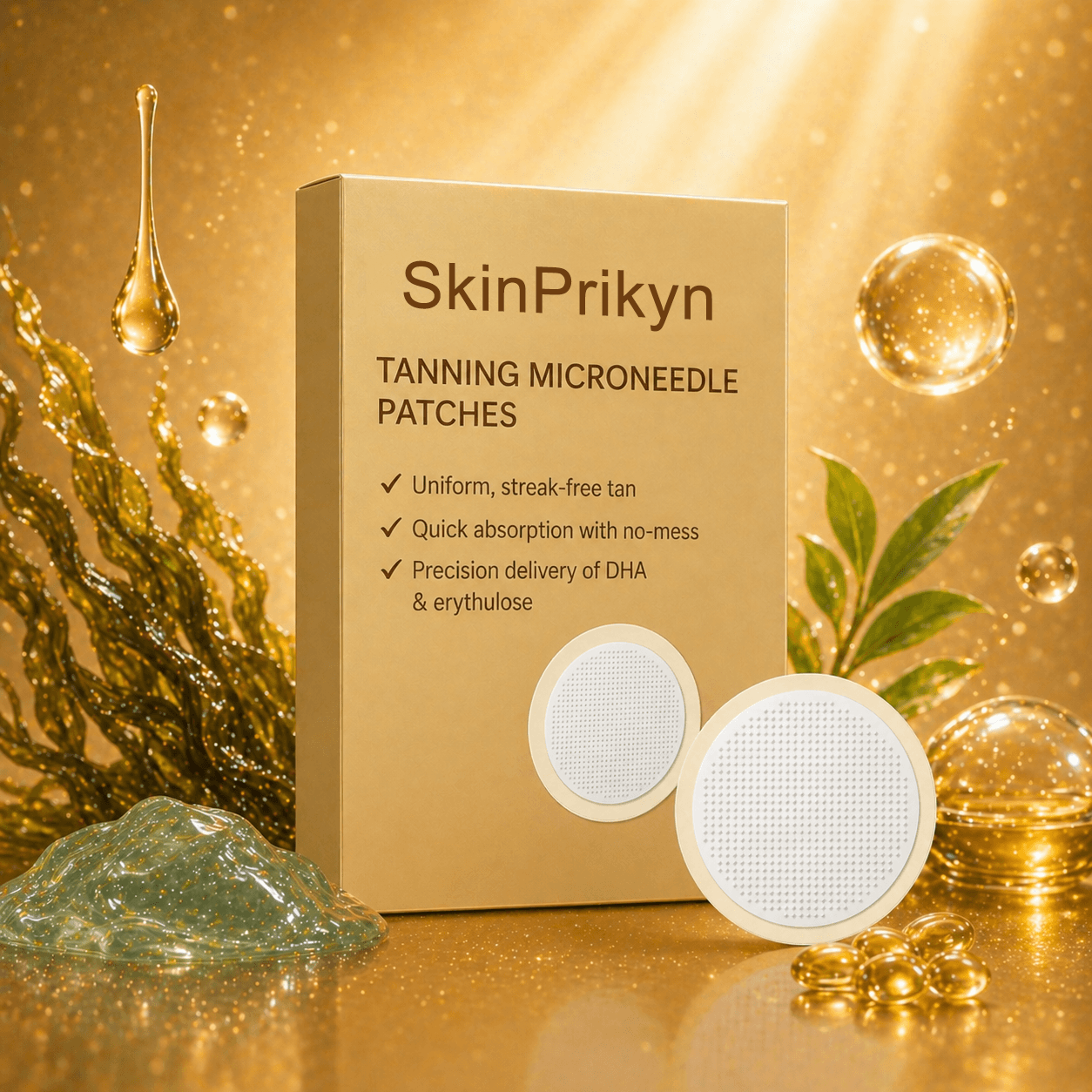 SkinPrikyn™ Tanning Microneedle Patches ✨ 10-Minute Natural Glow ☀️ Lasts Up to 14 Days