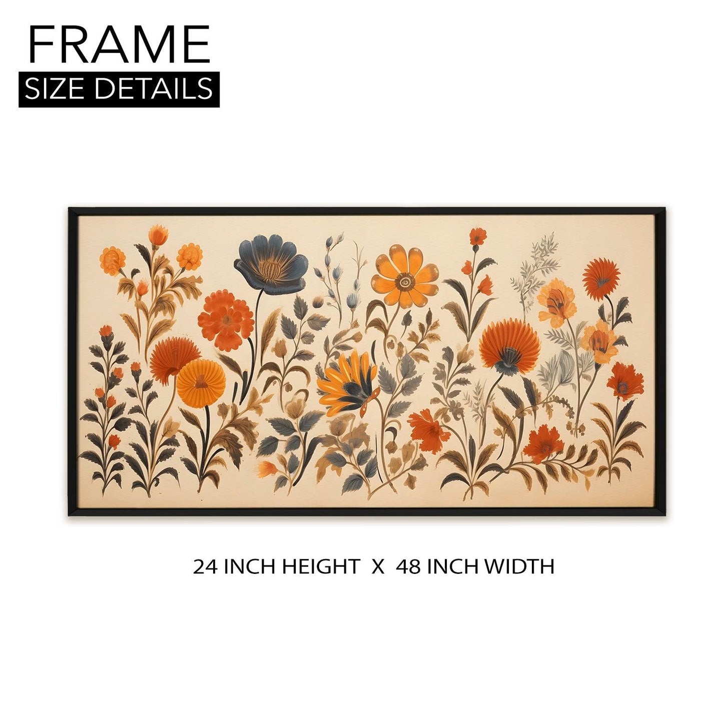 Enchanting Floral Wall Art, HD Canvas Print, Framed, Ready to Hang. (FLWA33)