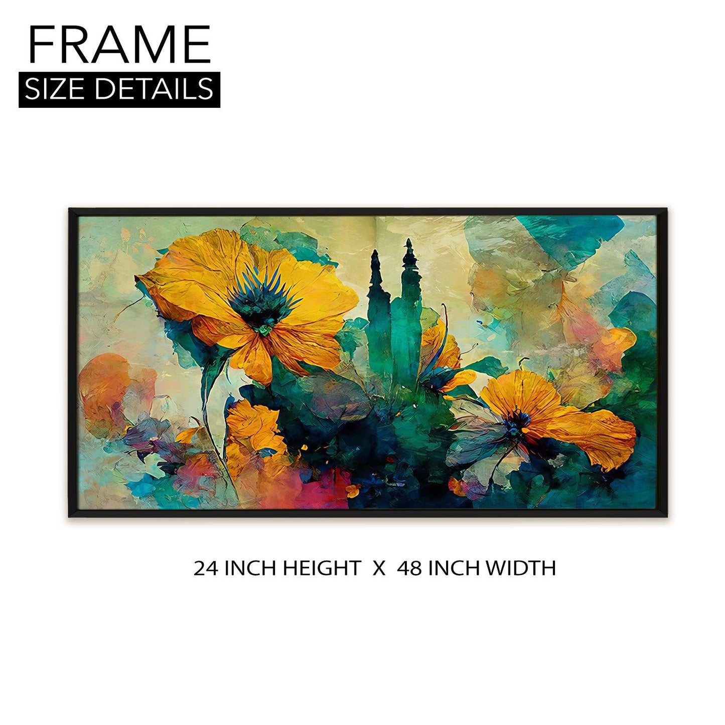 Floral Wall Art Canvas Painting For Restaurants and Cafe Wall decoration (FLWA37).