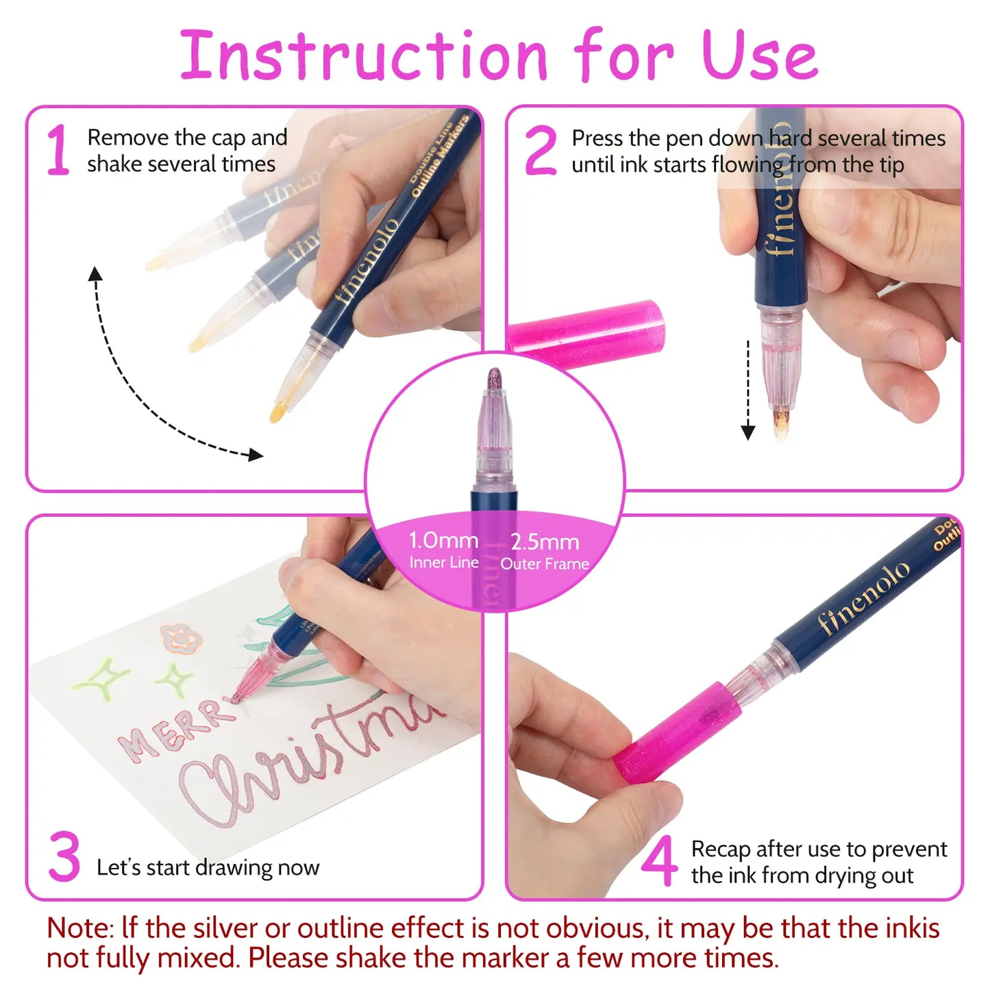 ✨ Magic Outline Glitter Markers Set 🌈 The magic marker set that makes every stroke pop 💖