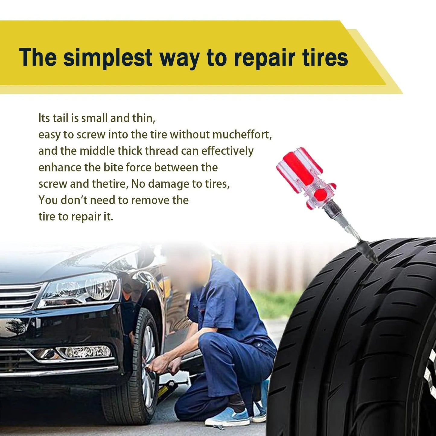 🔧 Tire Repair Rubber Nail Kit 🔩