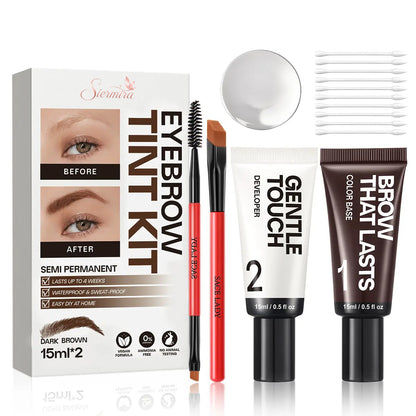 Siermira Eyebrow Tint Kit—Long-Lasting Waterproof Brow Color at Home