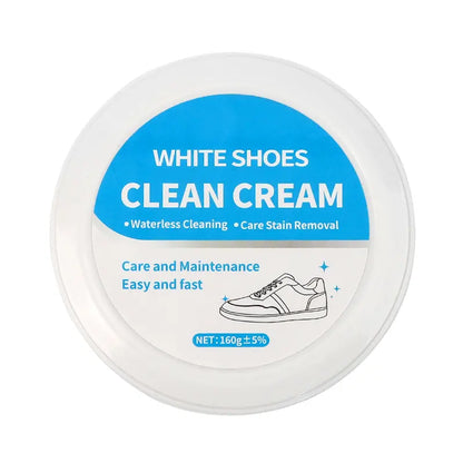 White Shoe Cleaner Cream Multipurpose No-Wash Solid Comes with Sponge Removes Stains Ideal for Leather Silicone Car Interiors Mild Non-Irritating Eco-Friendly