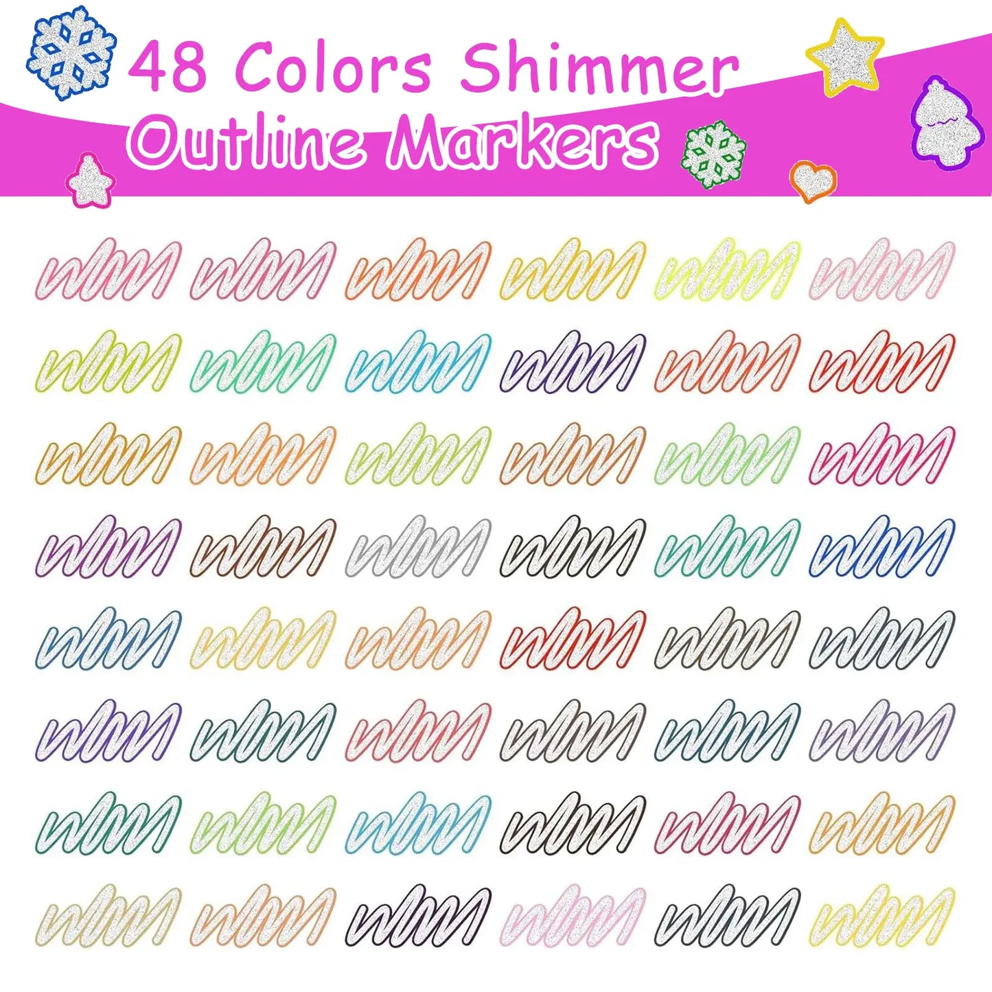 ✨ Magic Outline Glitter Markers Set 🌈 The magic marker set that makes every stroke pop 💖