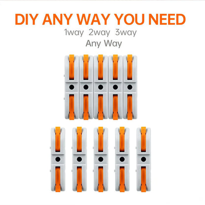 Universal Lever Wire Connectors Kit – 50PCS Quick Electrical Wiring Connectors for 24-12 AWG Solid & Stranded Wires