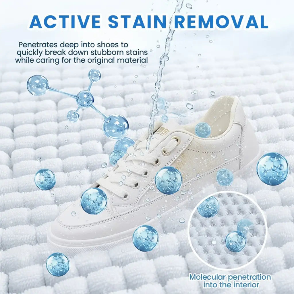 White Shoe Cleaner Cream Multipurpose No-Wash Solid Comes with Sponge Removes Stains Ideal for Leather Silicone Car Interiors Mild Non-Irritating Eco-Friendly