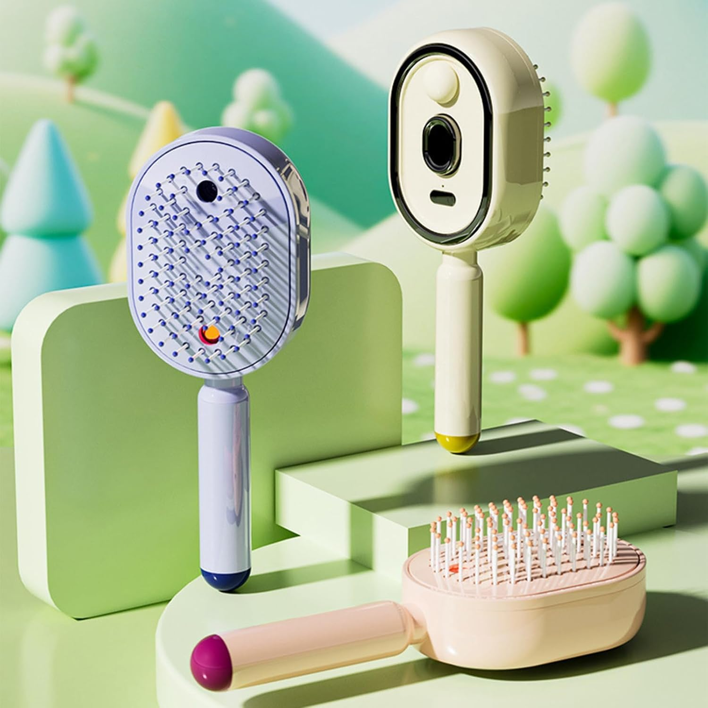 Electric Mist Hair Brush + FREE Siermira Batana Hair Oil Gift | Anti-Frizz Air Cushion Massage Comb