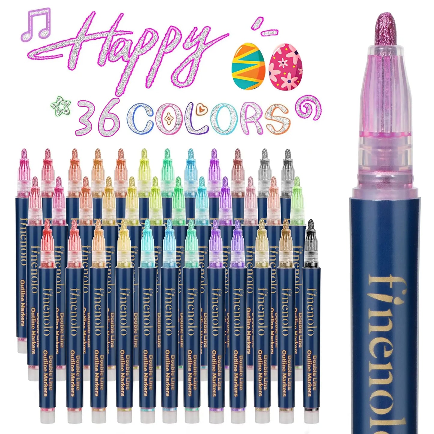 ✨ Magic Outline Glitter Markers Set 🌈 The magic marker set that makes every stroke pop 💖
