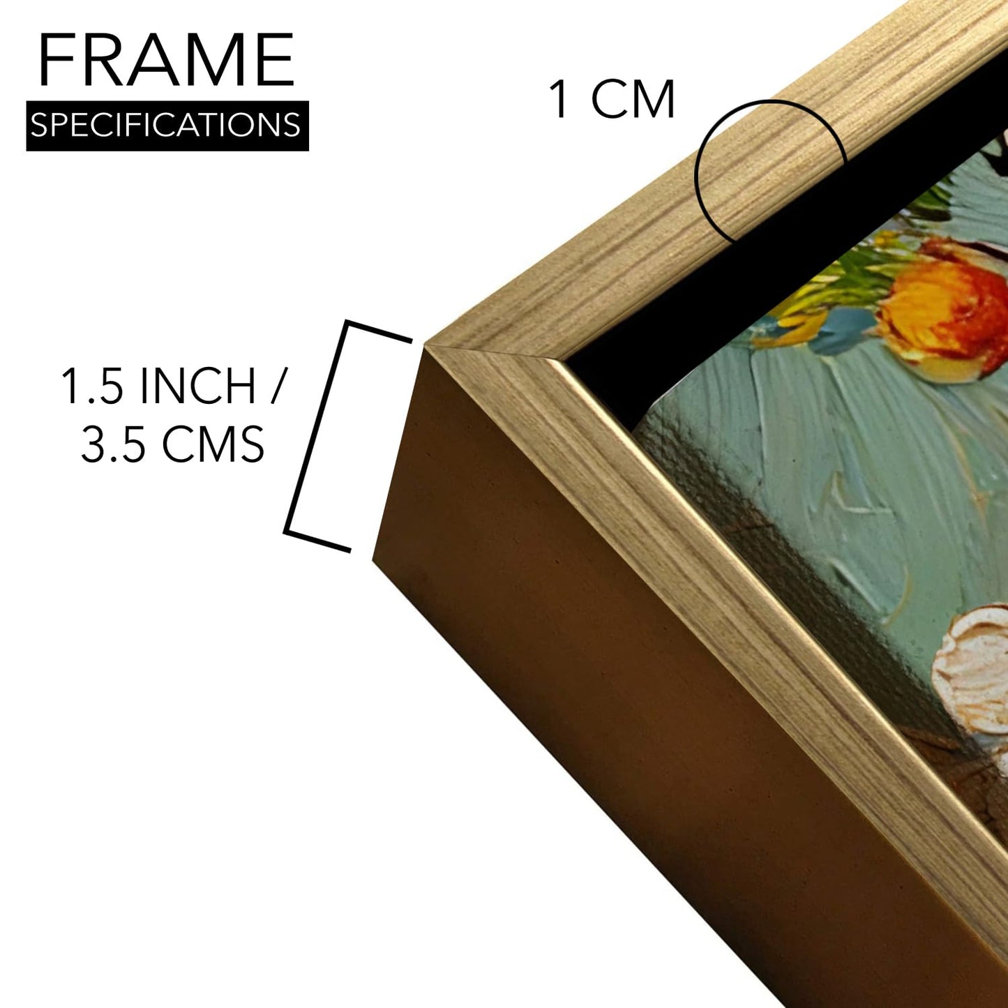 Vibrant Van Gogh-Inspired Blossoming Orchard Wall Art, HD Canvas Print, Golden Floater Framed, Ready to Hang, (24 In x 48 In) (VNG-WA-5-A)