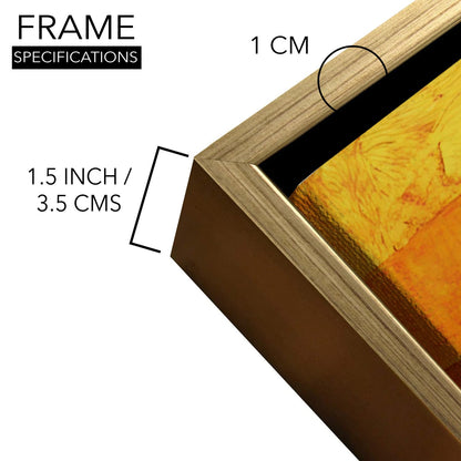 Modern Tropical Palm Leaf Wall Art, HD Canvas Print, Golden Floater Framed, Ready to Hang, (24 In x 48 In) (TRP-WA-29)