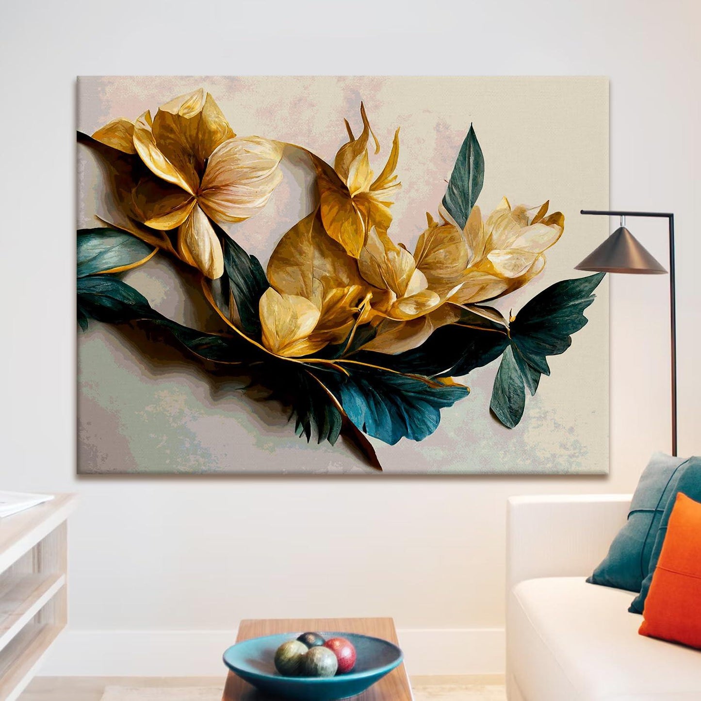 Canvas Floral Wall Art: A Symphony of Nature's Elegance Large Size Canvas Framed Paintings For Living Room, Office, Home Decor. (FLWA05)