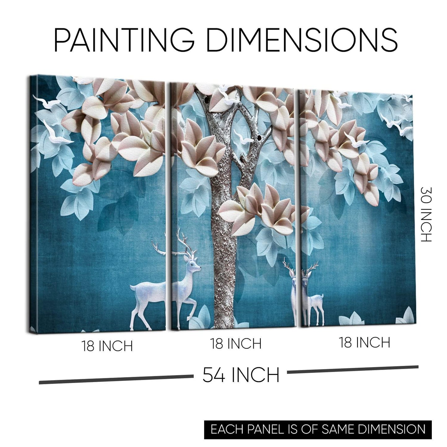 Enchanting Floral Wall Art For Living Room Wall Decoration (FLWA42).