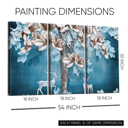 Enchanting Floral Wall Art For Living Room Wall Decoration (FLWA42).