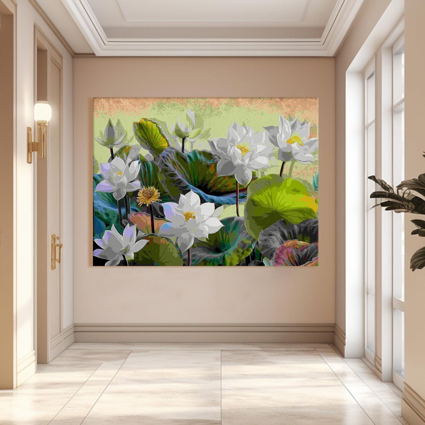 Canvas Floral Wall Art: A Symphony of Nature's Elegance Large Size Canvas Framed Paintings For Living Room, Office, Home Decor. (FLWA02)