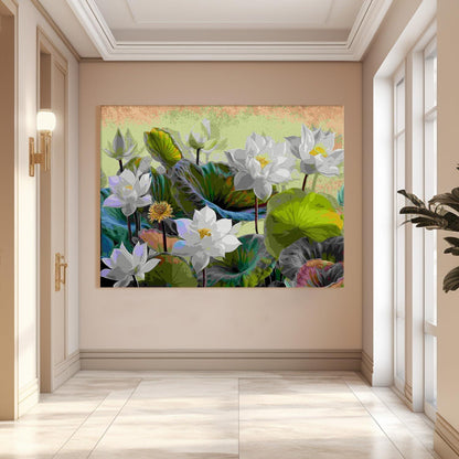 Canvas Floral Wall Art: A Symphony of Nature's Elegance Large Size Canvas Framed Paintings For Living Room, Office, Home Decor. (FLWA02)