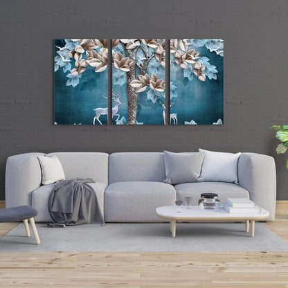 Enchanting Floral Wall Art For Living Room Wall Decoration (FLWA42).