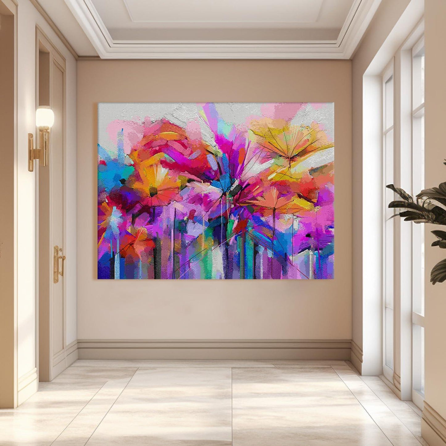 Canvas Floral Wall Art: A Symphony of Nature's Elegance Large Size Canvas Framed Paintings For Living Room, Office, Home Decor. (FLWA04)