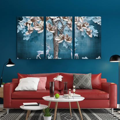 Enchanting Floral Wall Art For Living Room Wall Decoration (FLWA42).