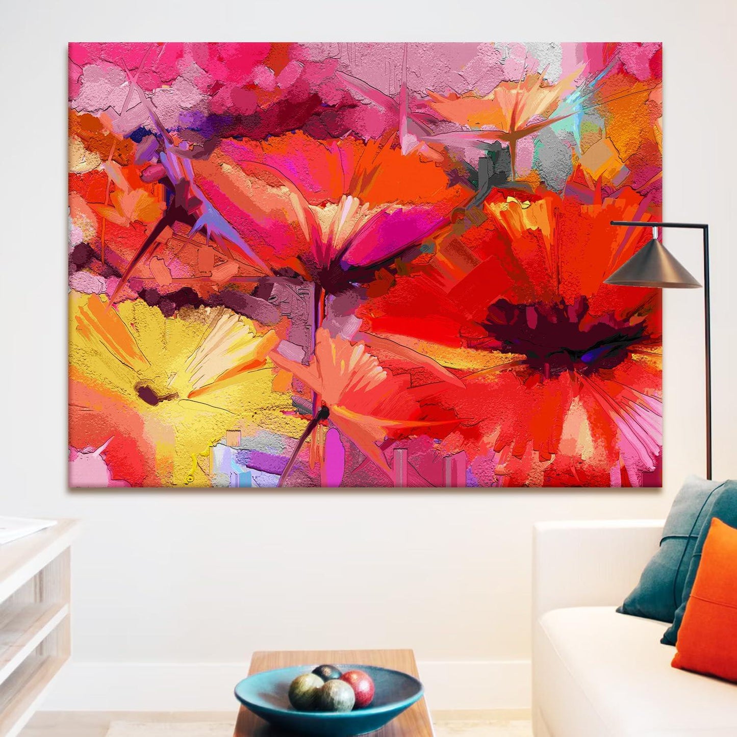 Canvas Floral Wall Art: A Symphony of Nature's Elegance Large Size Canvas Framed Paintings For Living Room, Office, Home Decor. (FLWA01)
