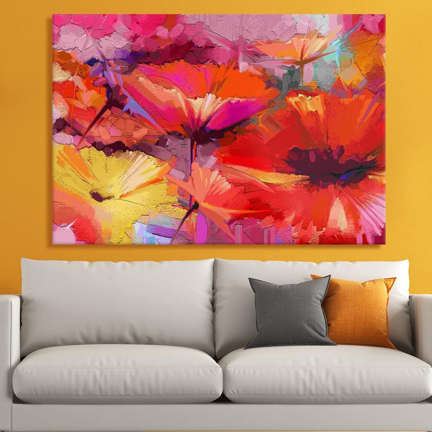 Canvas Floral Wall Art: A Symphony of Nature's Elegance Large Size Canvas Framed Paintings For Living Room, Office, Home Decor. (FLWA01)