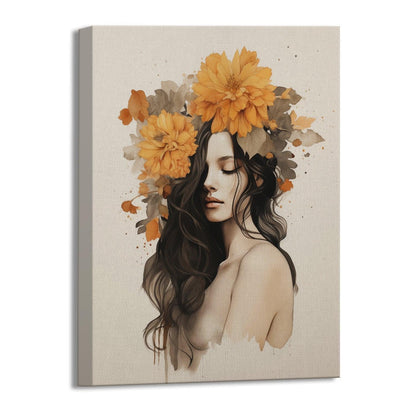 Boho Chic Wall Art Painting, HD Canvas Print, Framed, Ready to Hang. (FLWA29).