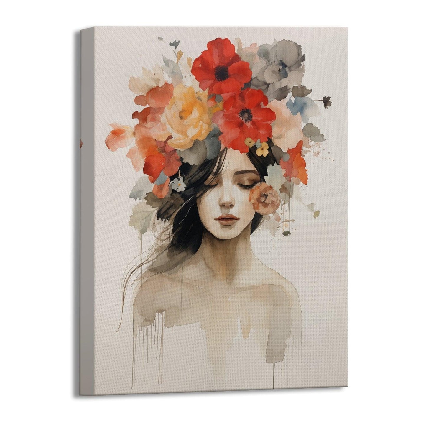 Boho Chic Wall Art Painting, HD Canvas Print, Framed, Ready to Hang. (FLWA30).