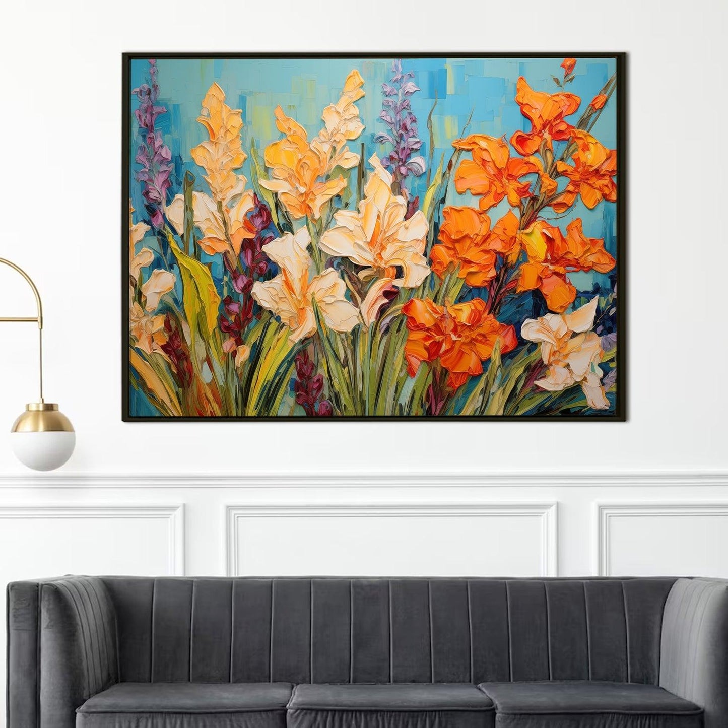Canvas Floral Wall Art: A Symphony of Nature's Elegance Large Size Canvas Framed Paintings For Living Room, Office, Home Decor. (FLWA12)
