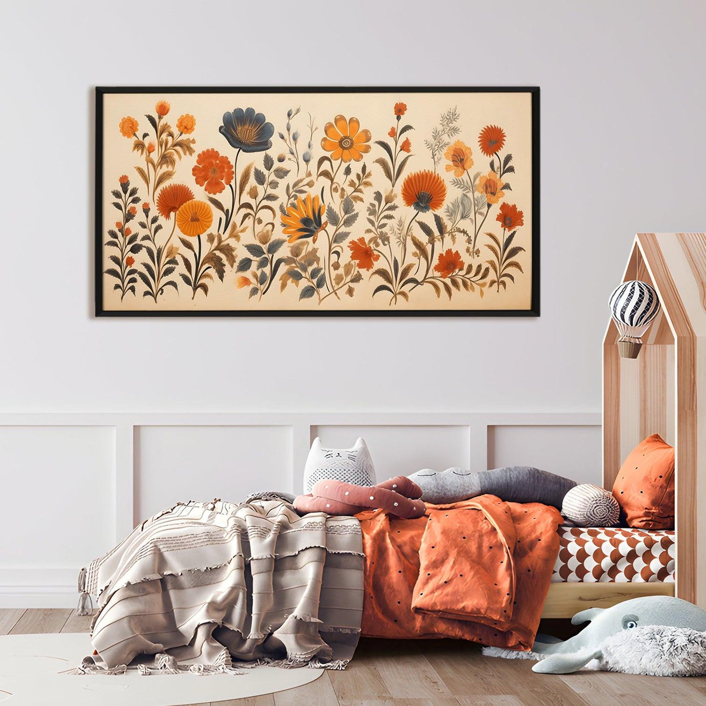 Enchanting Floral Wall Art, HD Canvas Print, Framed, Ready to Hang. (FLWA33)