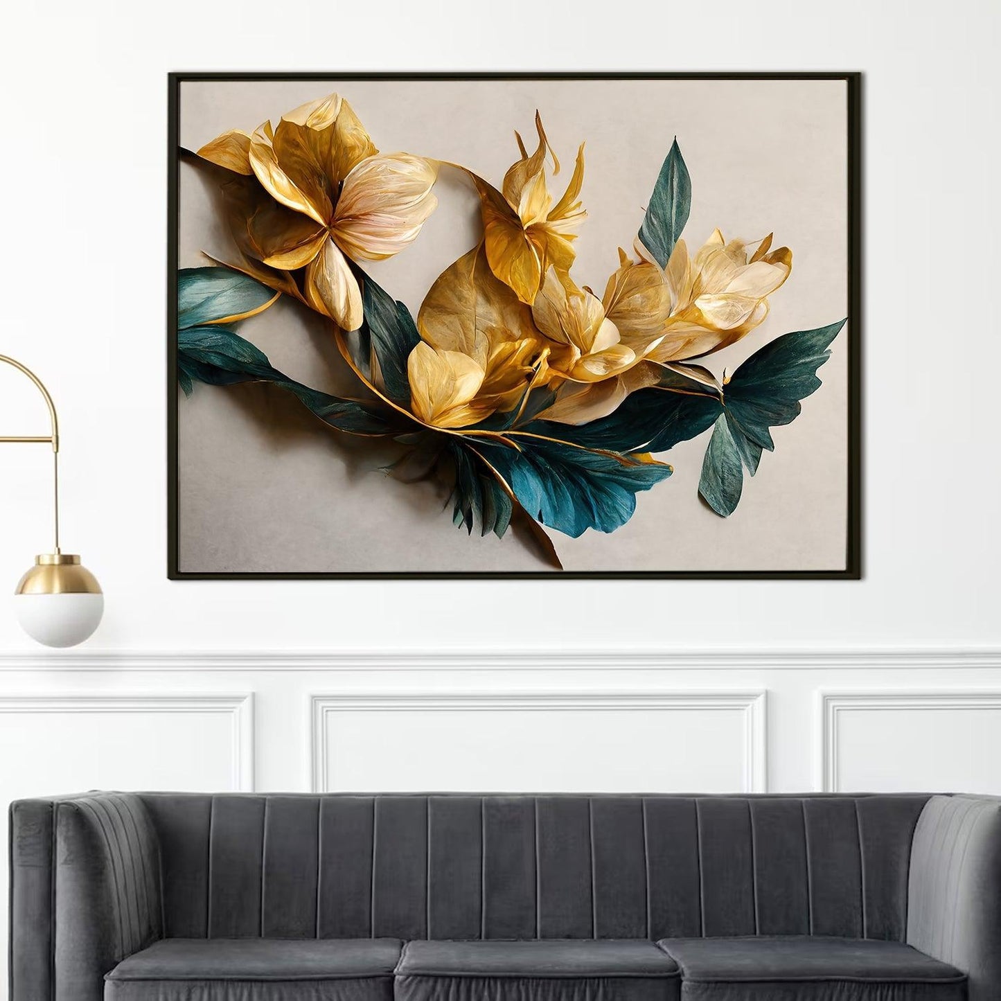 Canvas Floral Wall Art: A Symphony of Nature's Elegance Large Size Canvas Framed Paintings For Living Room, Office, Home Decor. (FLWA05)