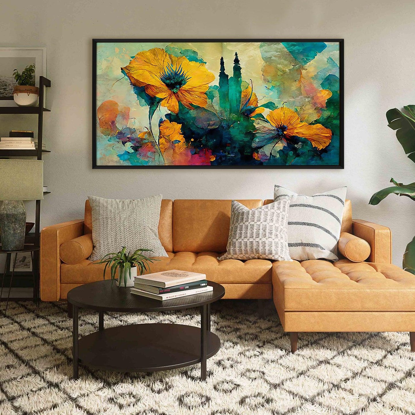 Floral Wall Art Canvas Painting For Restaurants and Cafe Wall decoration (FLWA37).