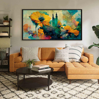 Floral Wall Art Canvas Painting For Restaurants and Cafe Wall decoration (FLWA37).