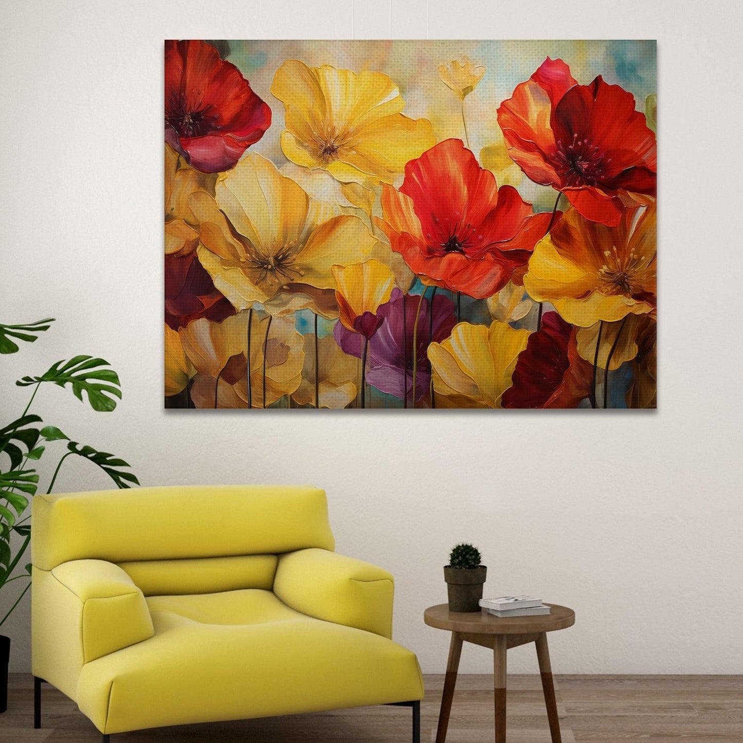 Enchanting Floral Wall Art: A Symphony of Nature's Elegance, HD Canvas Print, Framed, Ready to Hang. (FLWA38)