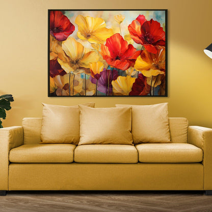 Enchanting Floral Wall Art: A Symphony of Nature's Elegance, HD Canvas Print, Framed, Ready to Hang. (FLWA38)