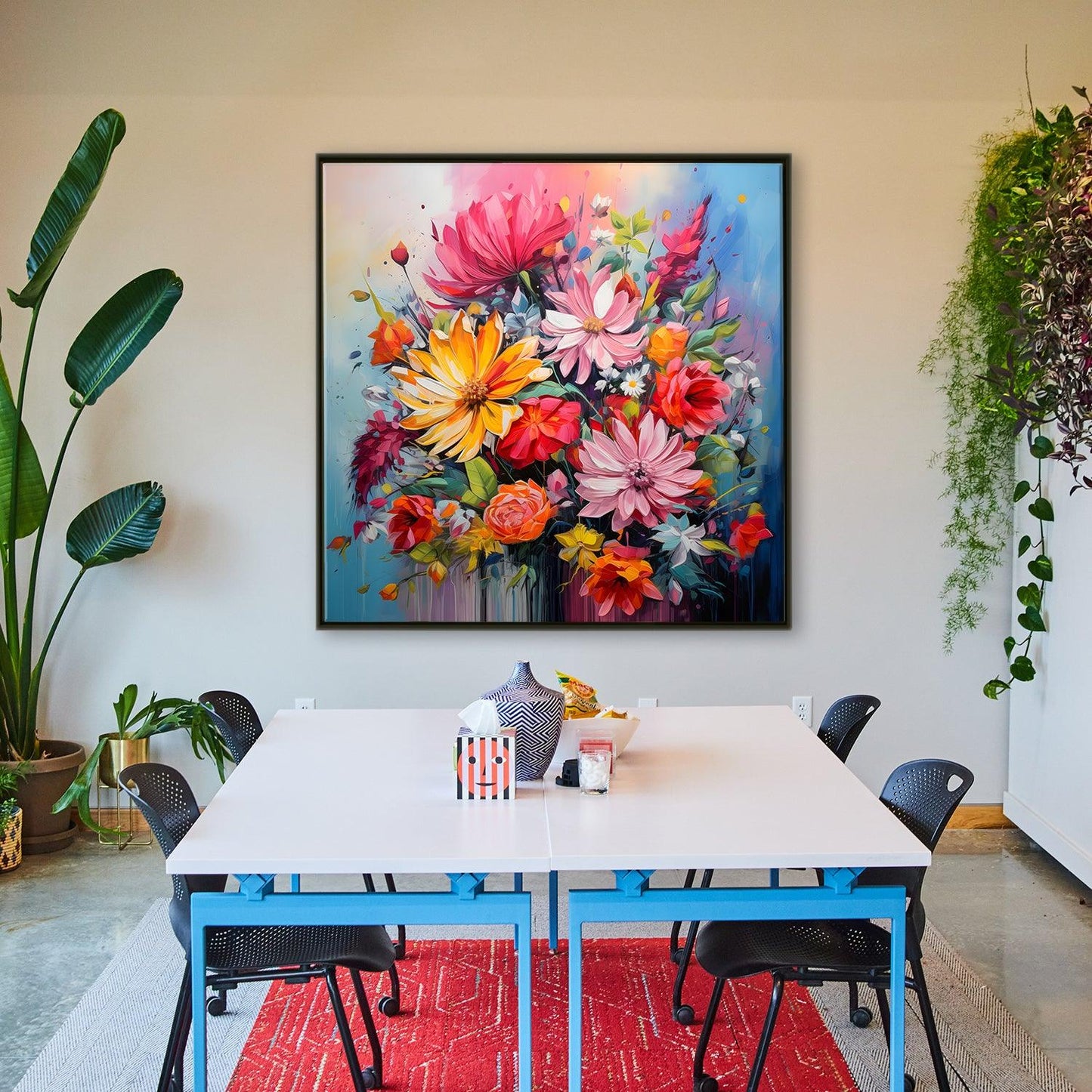 Enchanting Floral Wall Art, HD Canvas Print, Framed, Ready to Hang. (FLWA27)