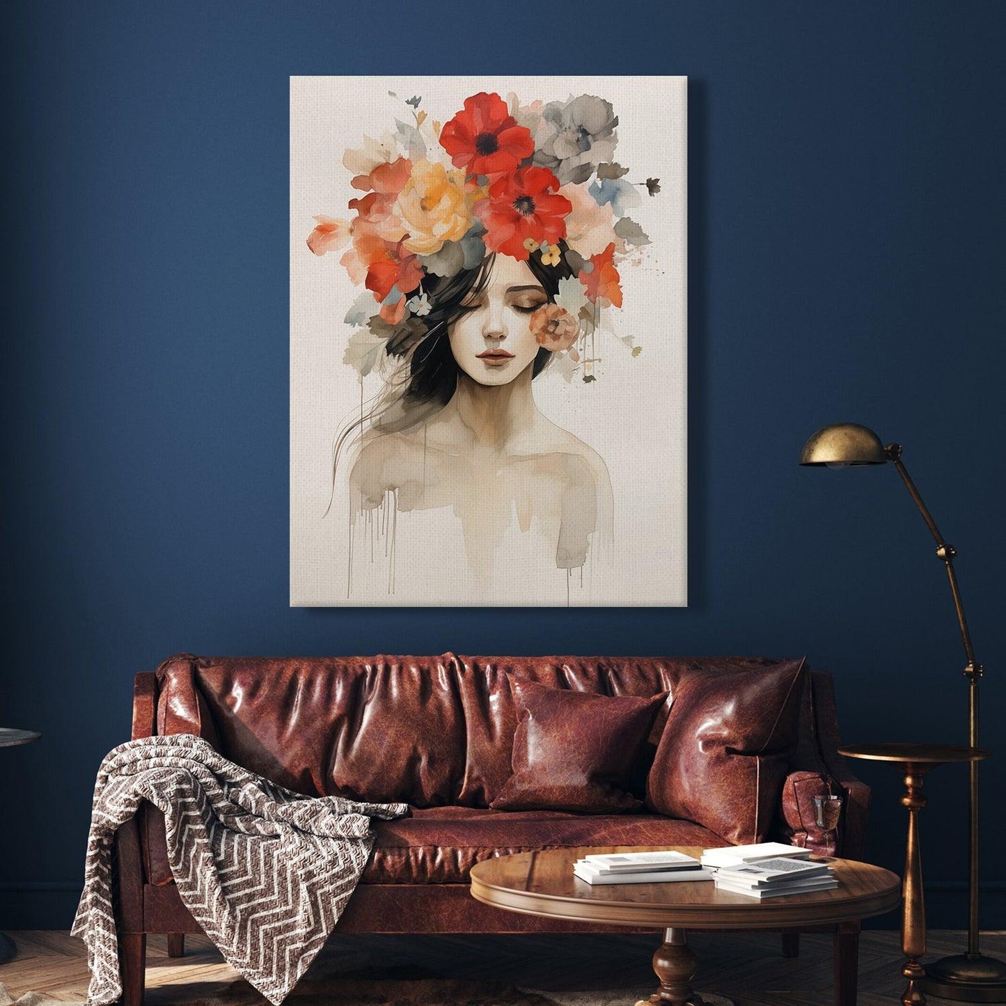 Boho Chic Wall Art Painting, HD Canvas Print, Framed, Ready to Hang. (FLWA30).