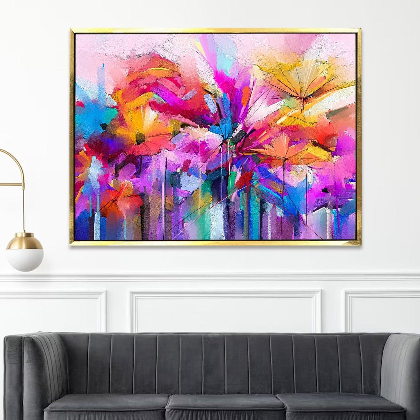 Canvas Floral Wall Art: A Symphony of Nature's Elegance Large Size Canvas Framed Paintings For Living Room, Office, Home Decor. (FLWA04)