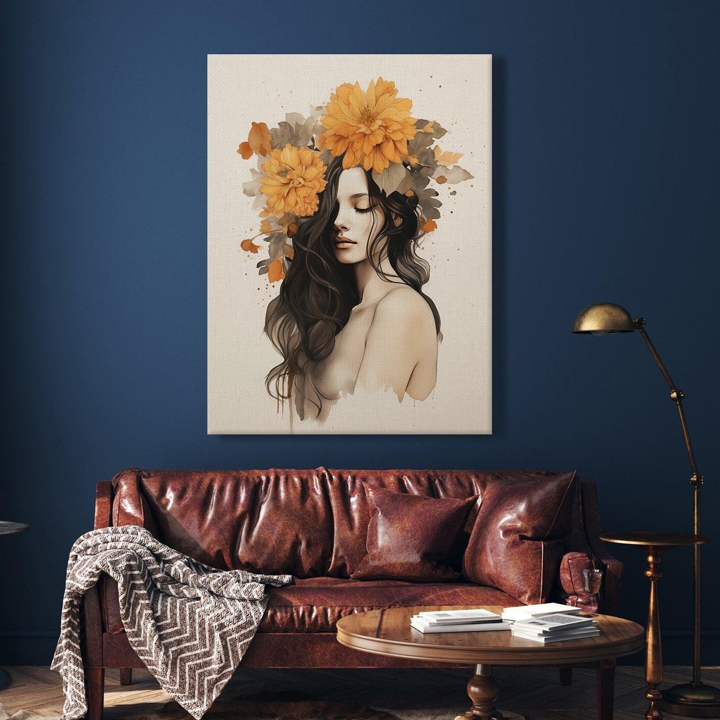 Boho Chic Wall Art Painting, HD Canvas Print, Framed, Ready to Hang. (FLWA29).