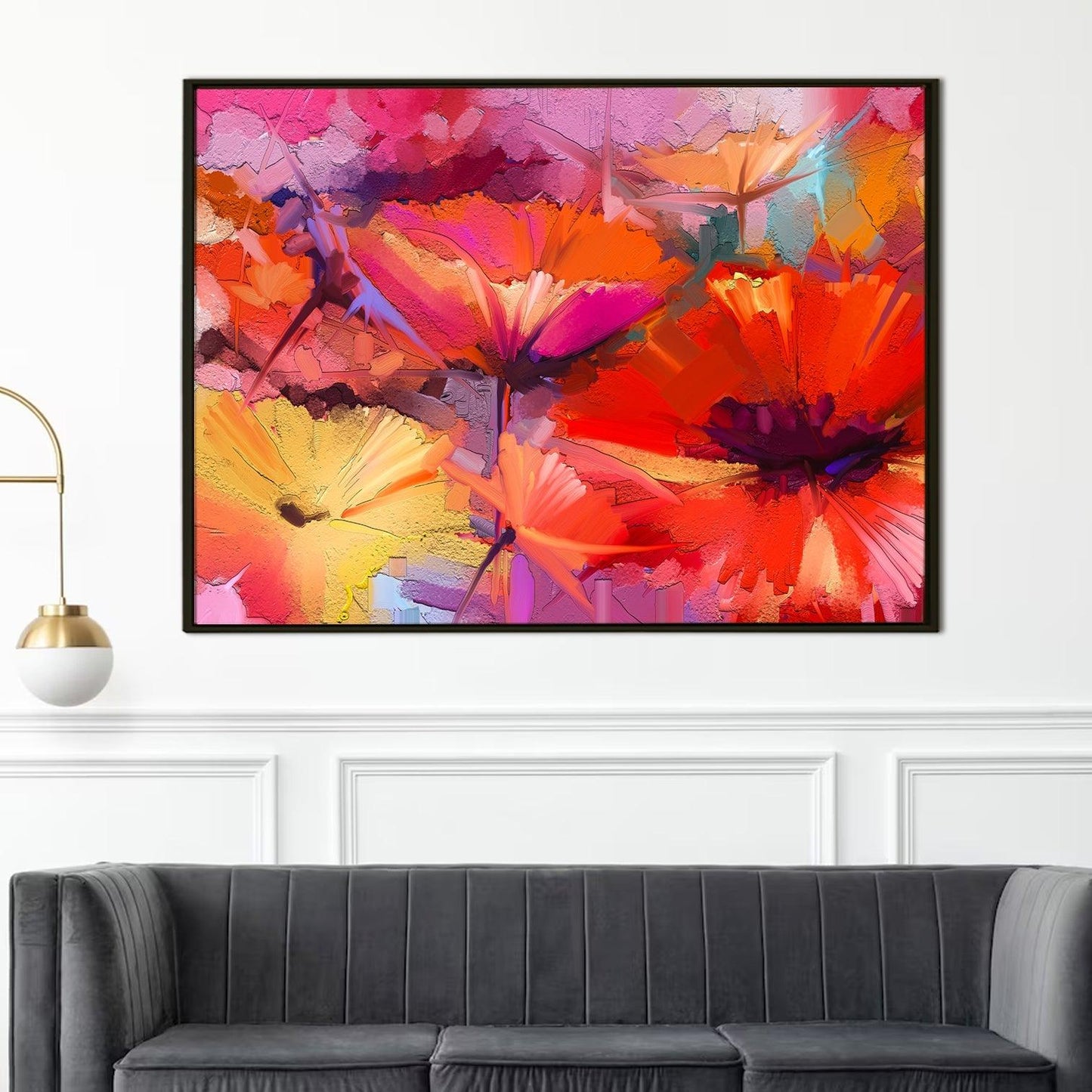 Canvas Floral Wall Art: A Symphony of Nature's Elegance Large Size Canvas Framed Paintings For Living Room, Office, Home Decor. (FLWA01)