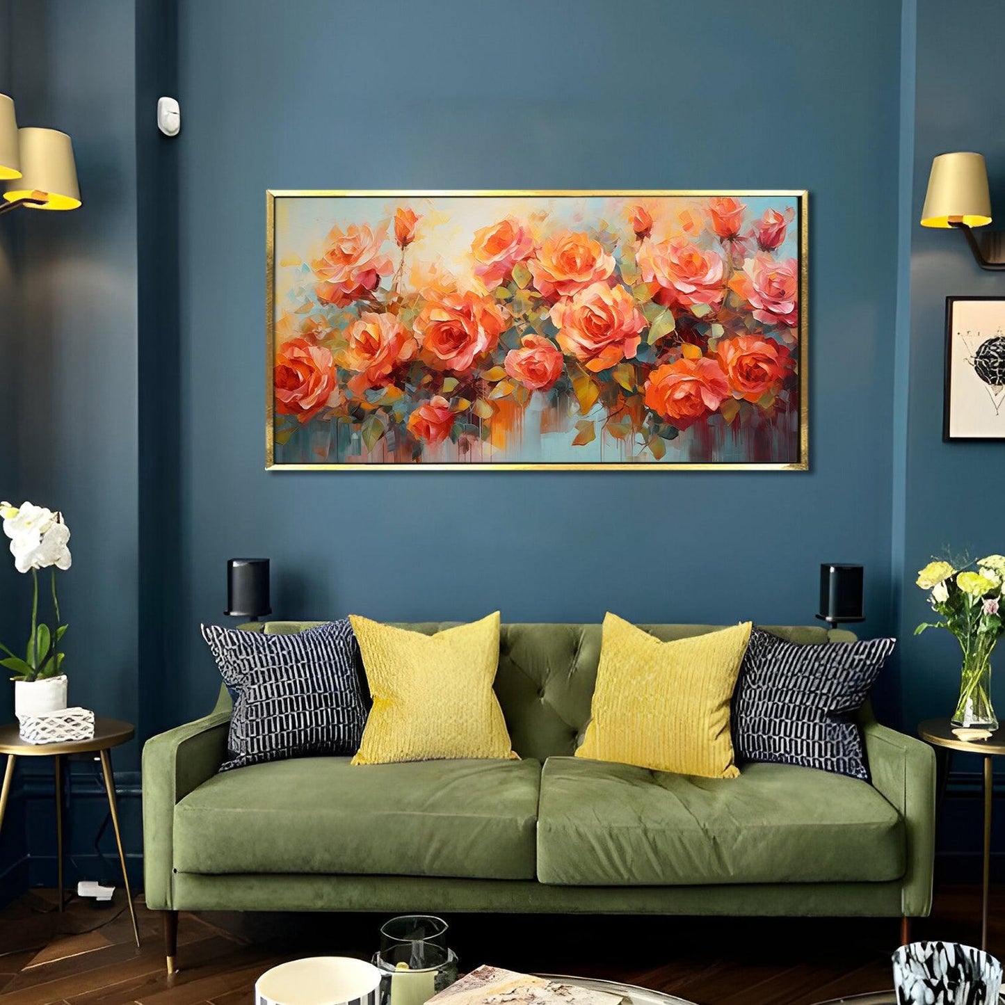 Enchanting Floral Wall Art, HD Canvas Print, Framed, Ready to Hang. (FLWA32)