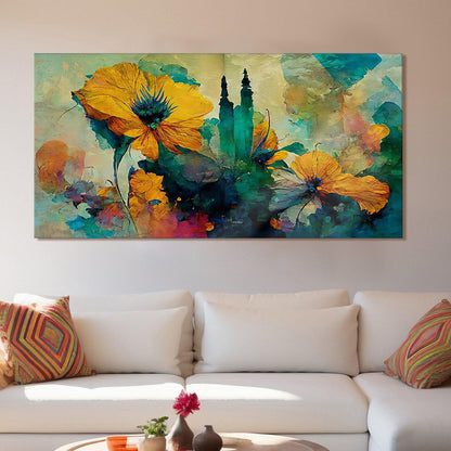 Floral Wall Art Canvas Painting For Restaurants and Cafe Wall decoration (FLWA37).