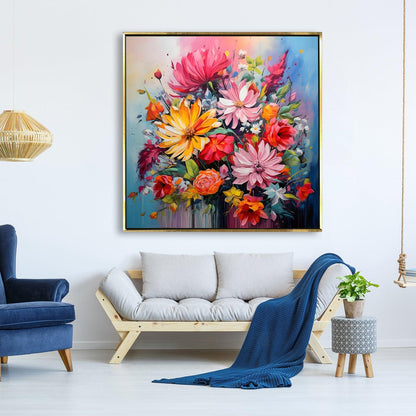 Enchanting Floral Wall Art, HD Canvas Print, Framed, Ready to Hang. (FLWA27)