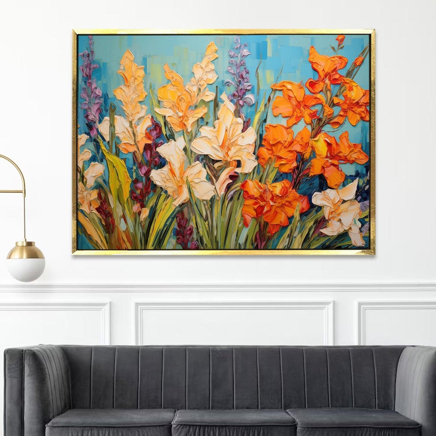 Canvas Floral Wall Art: A Symphony of Nature's Elegance Large Size Canvas Framed Paintings For Living Room, Office, Home Decor. (FLWA12)