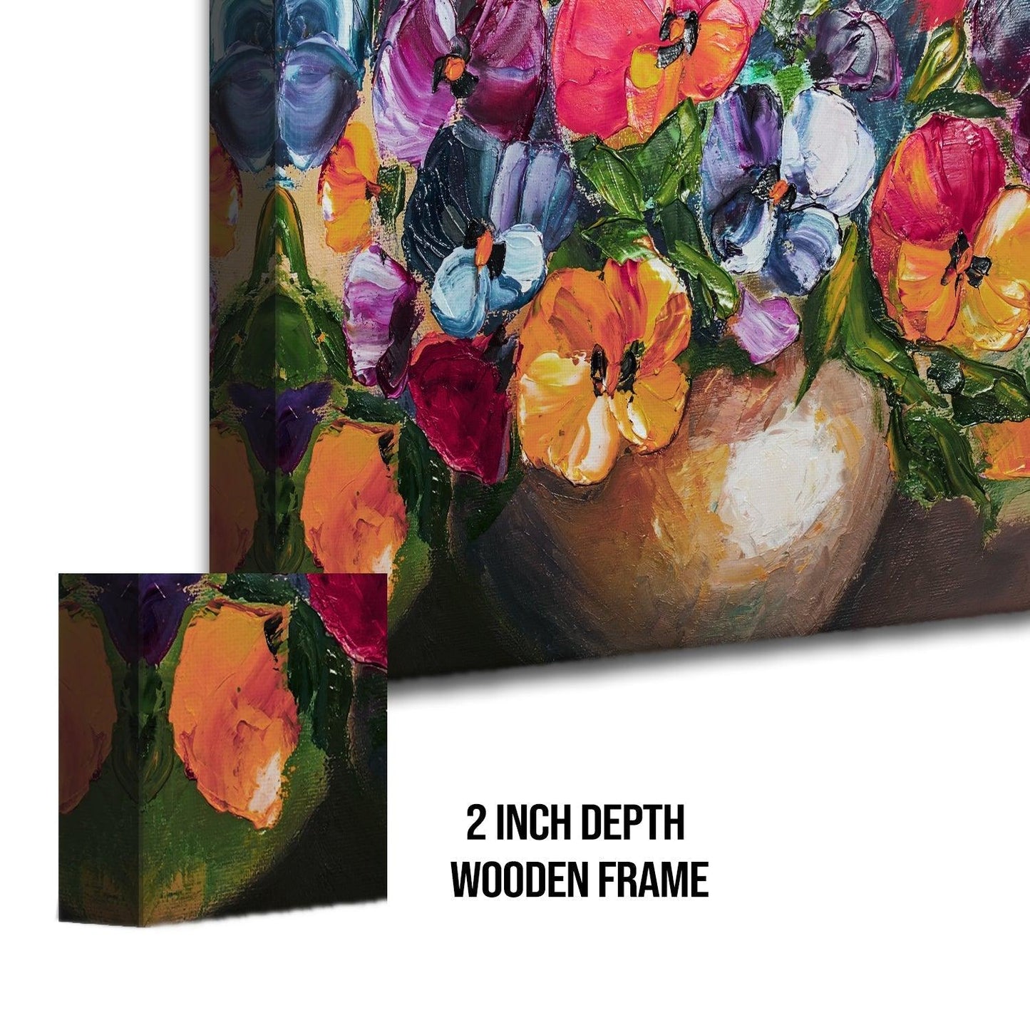 Canvas Floral Wall Art: A Symphony of Nature's Elegance Large Size Canvas Framed Paintings For Living Room, Office, Home Decor. (FLWA07)