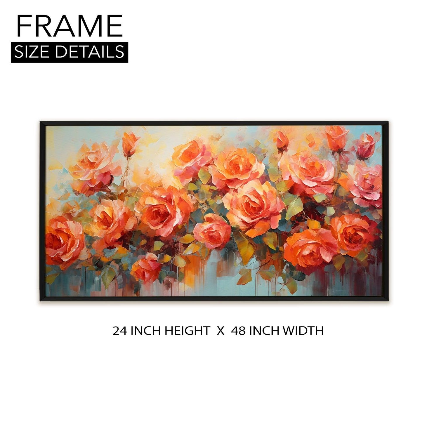 Enchanting Floral Wall Art, HD Canvas Print, Framed, Ready to Hang. (FLWA32)