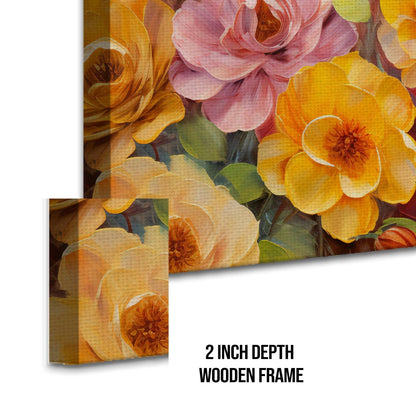 Floral Wall Art Canvas Painting For Hotels and Restaurants Wall Decoration (FLWA39).