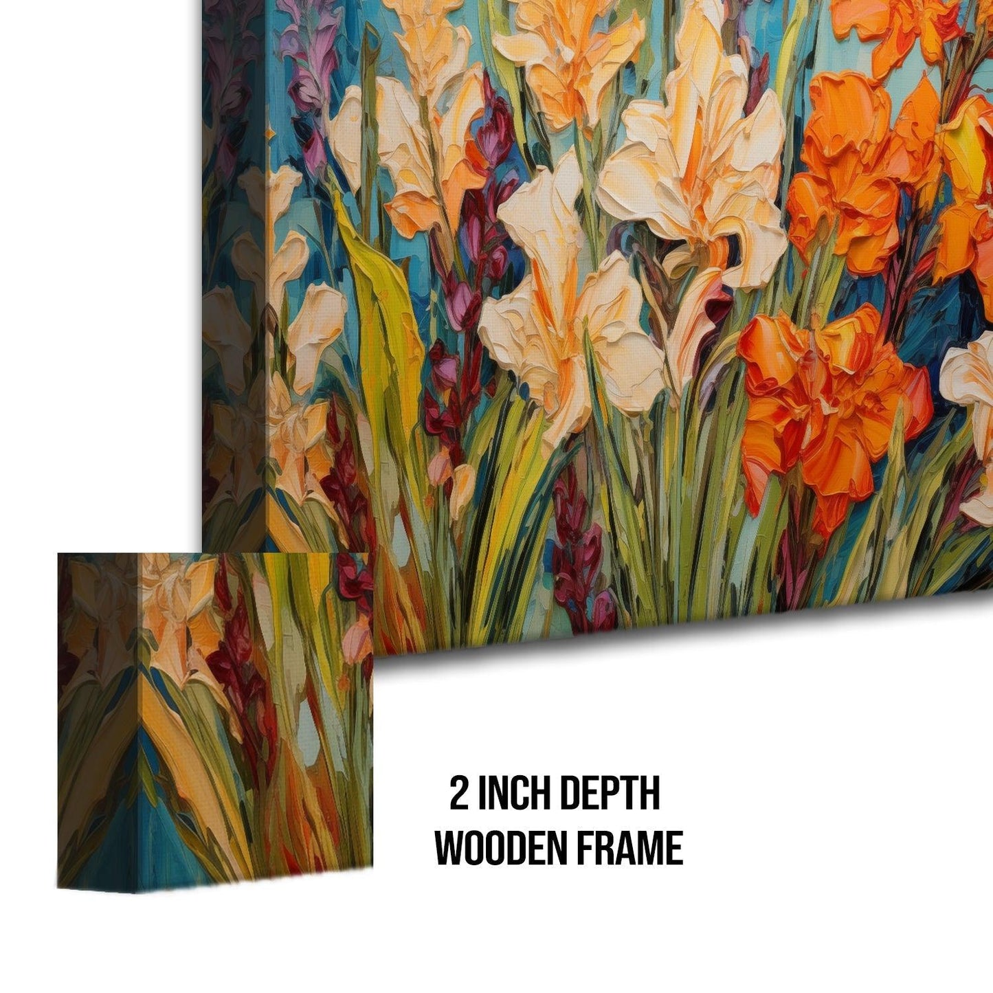 Canvas Floral Wall Art: A Symphony of Nature's Elegance Large Size Canvas Framed Paintings For Living Room, Office, Home Decor. (FLWA12)