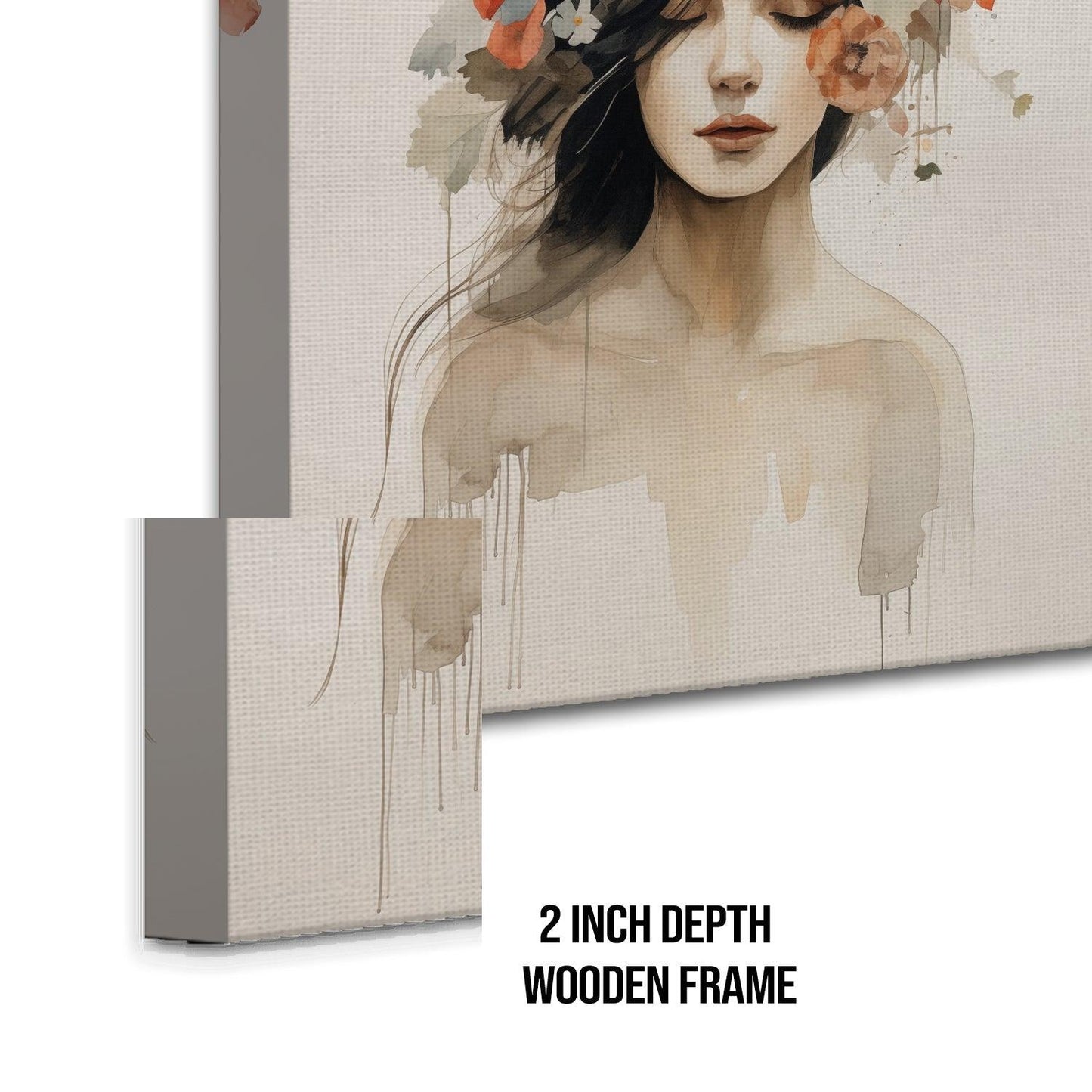 Boho Chic Wall Art Painting, HD Canvas Print, Framed, Ready to Hang. (FLWA30).