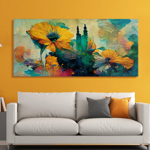 Floral Wall Art Canvas Painting For Restaurants and Cafe Wall decoration (FLWA37).