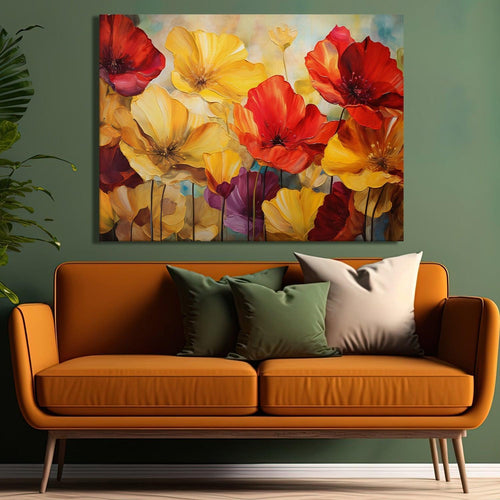 Enchanting Floral Wall Art: A Symphony of Nature's Elegance, HD Canvas Print, Framed, Ready to Hang. (FLWA38)