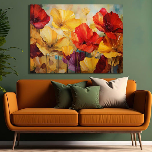 Enchanting Floral Wall Art: A Symphony of Nature's Elegance, HD Canvas Print, Framed, Ready to Hang. (FLWA38)